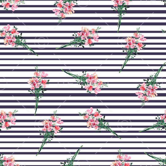 条纹花卉印花华亿平台图片