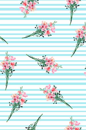 条纹花卉印花华亿平台图片