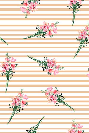 条纹花卉印花华亿平台图片