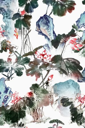 中国风印花华亿平台图片