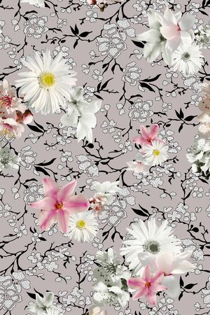 花卉印花华亿平台图片