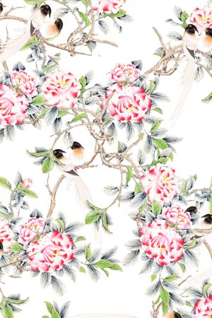 花鸟印花华亿平台图片