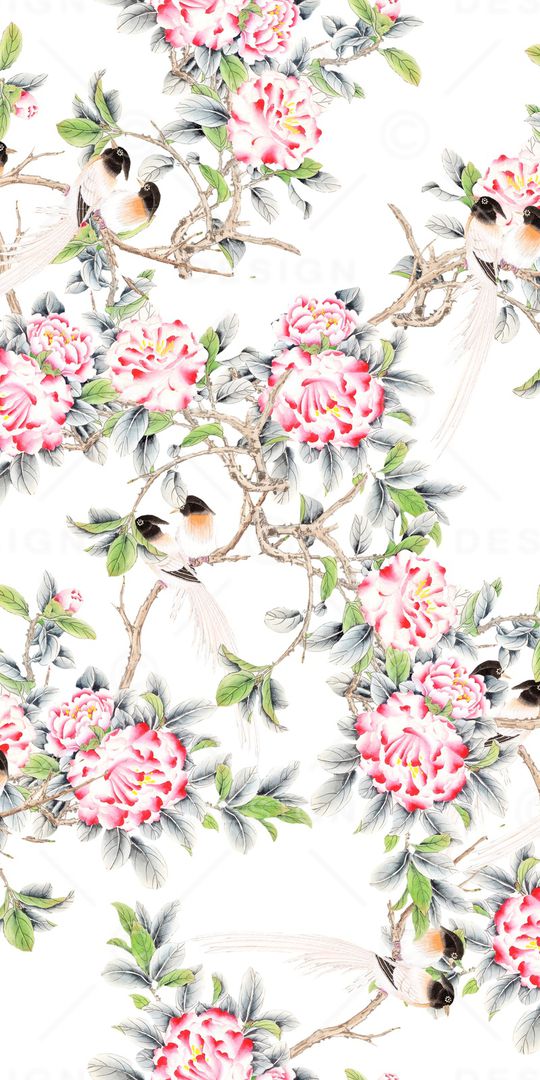 花鸟印花华亿平台图片