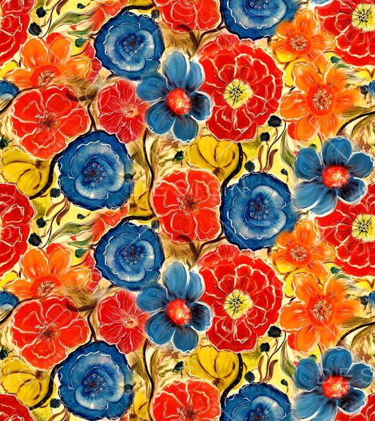 抽象花卉印花华亿平台图片