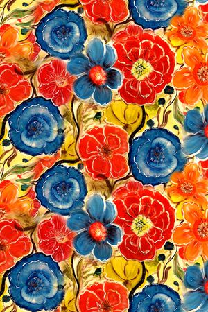 抽象花卉印花华亿平台图片