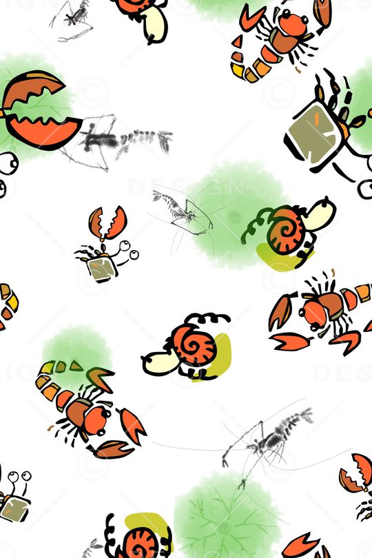 螃蟹印花华亿平台图片