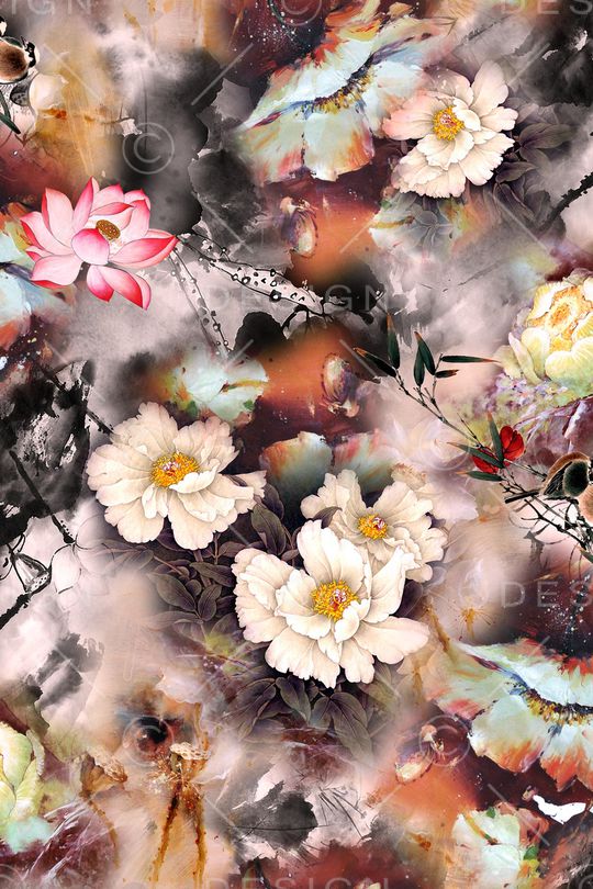 水墨印花华亿平台图片