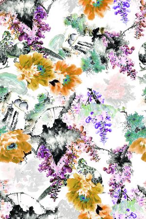 手绘花印花华亿平台图片