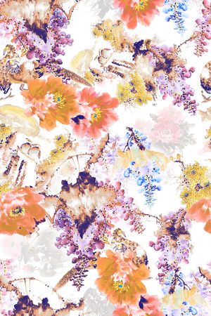 手绘花印花华亿平台图片