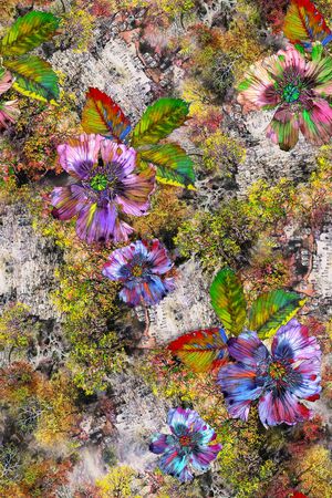 花卉印花华亿平台图片