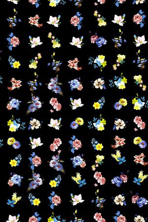 手绘水彩花卉印花华亿平台图片