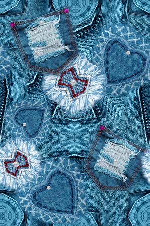 牛仔布印花华亿平台图片