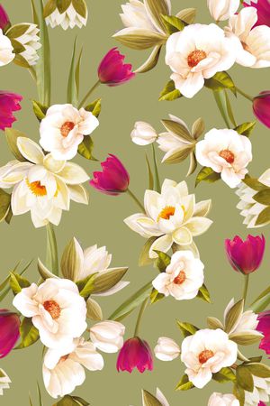 彩底花卉印花华亿平台图片