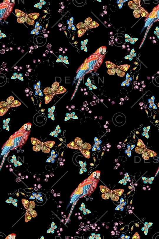 蝴蝶印花华亿平台图片