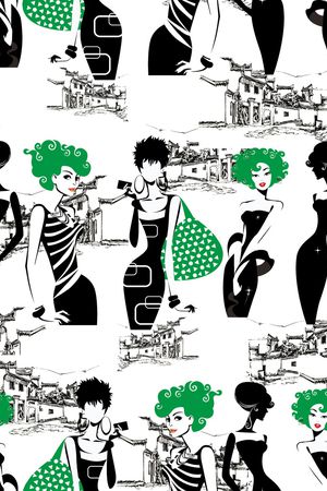 时尚卡通美女印花华亿平台图片