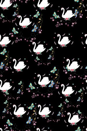 白天鹅印花华亿平台图片