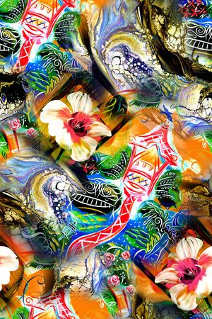 抽象印花华亿平台图片