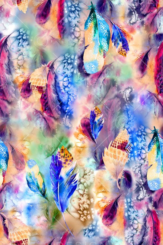 羽毛印花华亿平台图片