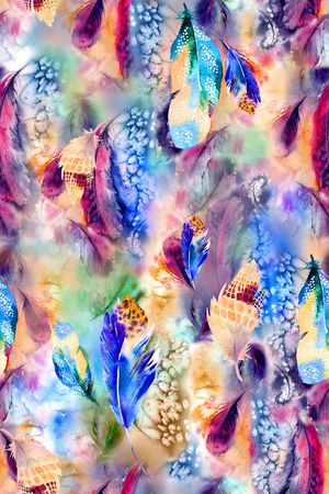 羽毛印花华亿平台图片