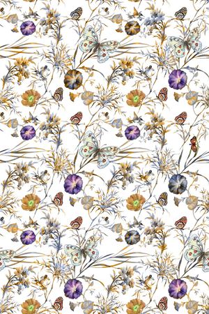 水彩花卉印花华亿平台图片