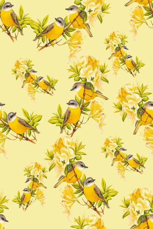 花鸟印花华亿平台图片