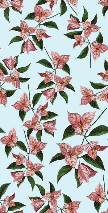 复古手绘一品红印花华亿平台图片