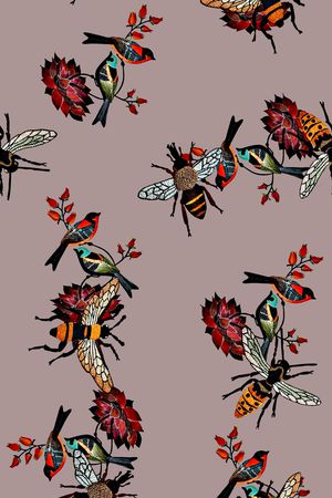 抽象手绘水彩画植物玫瑰花数码印花印花华亿平台图片