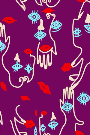 人体五官印花华亿平台图片