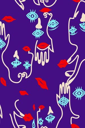 人体五官印花华亿平台图片