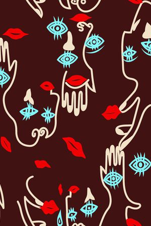 人体五官印花华亿平台图片