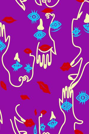 人体五官印花华亿平台图片