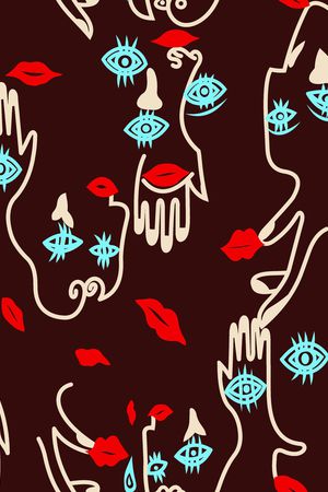 人体五官印花华亿平台图片