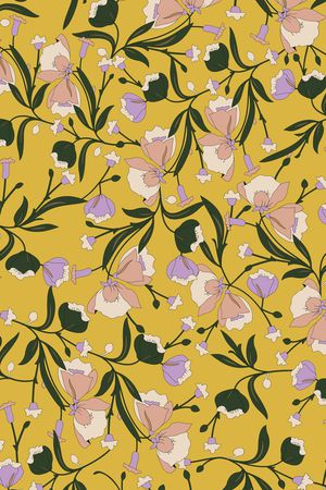 传统花卉印花华亿平台图片