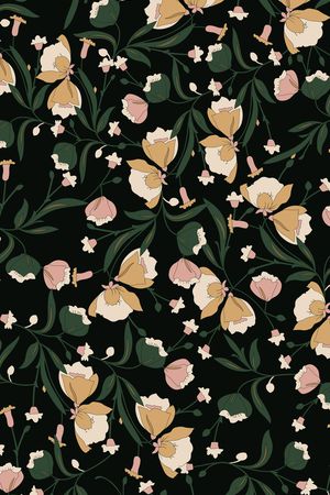 传统花卉印花华亿平台图片