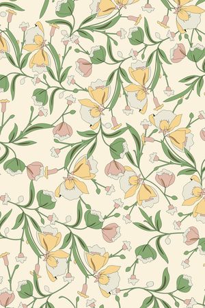 传统花卉印花华亿平台图片