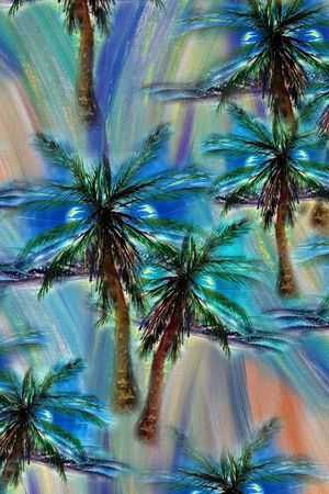 棕榈叶印花华亿平台图片