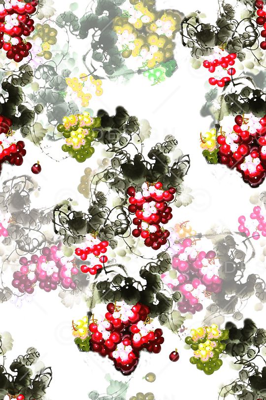 手绘花印花华亿平台图片