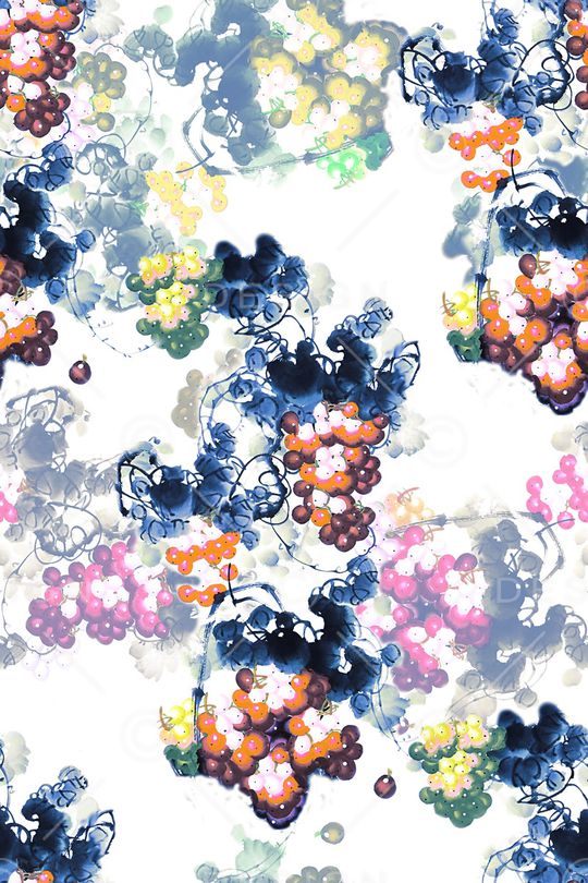 手绘花印花华亿平台图片