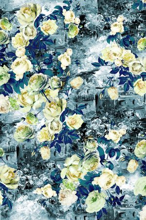 水彩花卉印花华亿平台图片