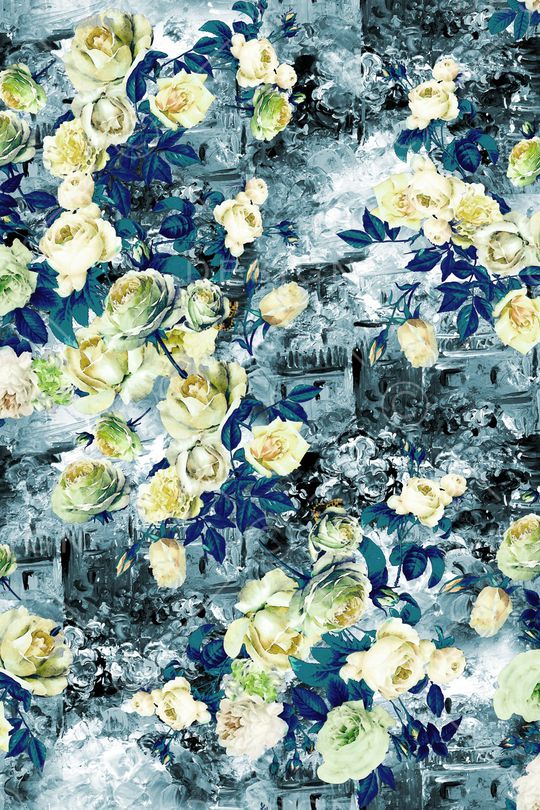 水彩花卉印花华亿平台图片