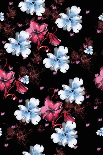 花卉印花华亿平台图片