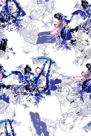 手绘花卉印花华亿平台图片