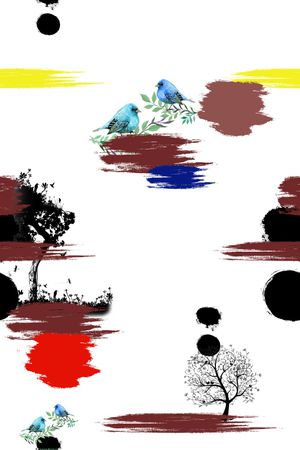 小鸟印花华亿平台图片