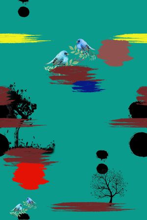 小鸟印花华亿平台图片