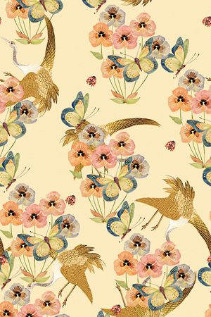 抽象手绘水彩画植物纹理花卉牡丹花数码印花印花华亿平台图片