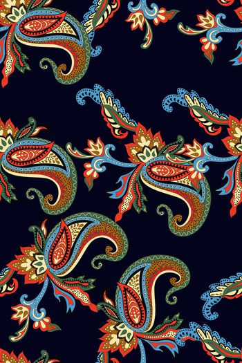 841902-1704229a 佩斯利抽象花卉