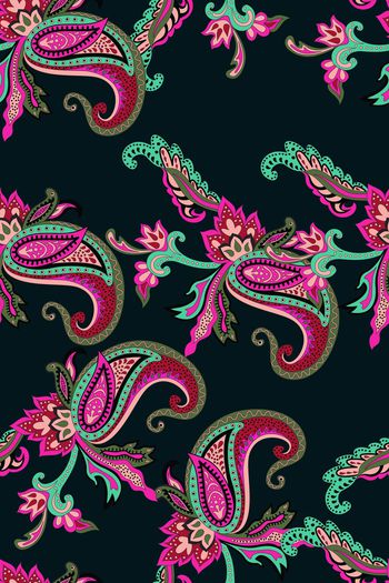 841903-1704229b 佩斯利抽象花卉