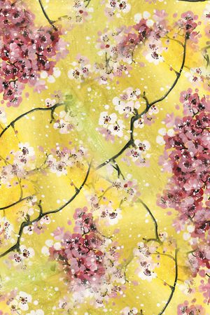 手绘花卉印花华亿平台图片