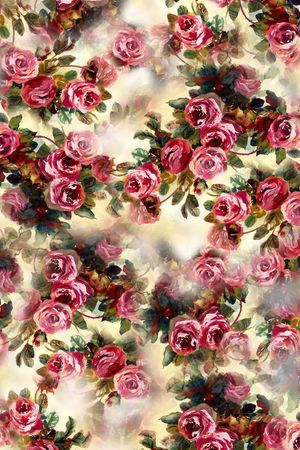 手绘花卉印花华亿平台图片