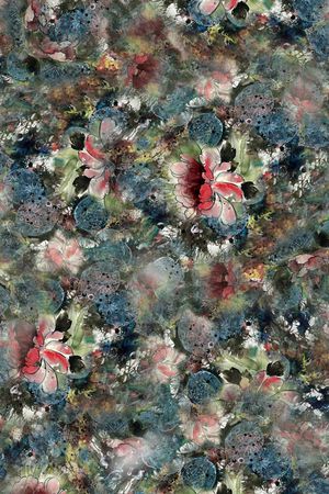 手绘花卉印花华亿平台图片